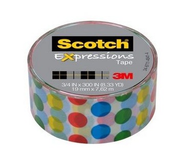 TAŚMA KLEJĄCA SCOTCH EXPRESSION KROPKI 19 mm