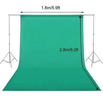 Хромакейный фон для фотосъемки 1,8*2,8 м/5,9*9,2 фута, хлопковая подставка для студии