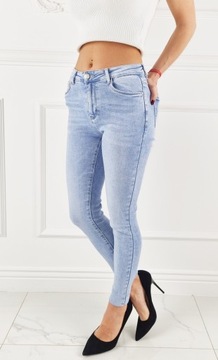 M. Sara - Premium City - Jeansy spodnie damskie Rurki Skinny - Blue