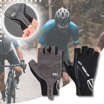 ЖЕНСКИЕ ВЕЛОСИПЕДНЫЕ ПЕРЧАТКИ БЕЗ ПАЛЬЦЕВ ГЕЛЕВЫЕ КОЛЕСА ВВЕРХ