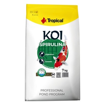 Tropical KOI Spirulina Pokarm dla karpi koi średni granulat 