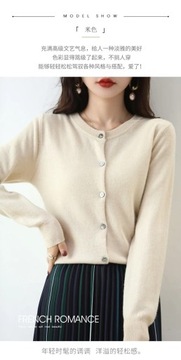 Women's Cardigan Autumn Cashmere Sweater Woman O-n