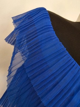 Morgan sukienka mini niebieska tiulowa bandażowa 36