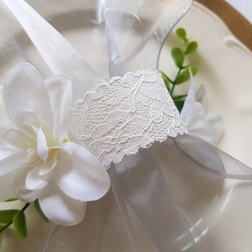 Салфетница тканевая, кружевная, крем для свадебного причастия, 1 шт.