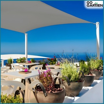 Żagiel zacieniacz markiza przeciwsłoneczna wodoodporna uv szara ogród 6x3 m