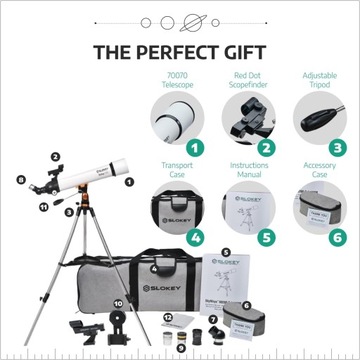 Mobilny teleskop astronomiczny 700mm 70mm 28x-210x ZESTAW