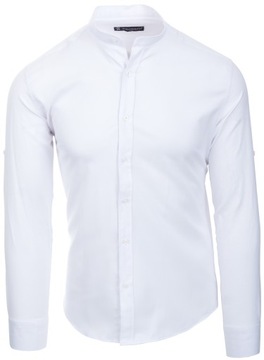 Koszula męska biała stójka SLIM FIT STRUKTURA - S