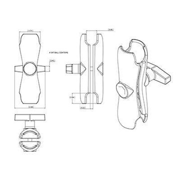 Крепление RAM Рамка длиной 14,4 см со слотами размера C 1,5 дюйма RAM-201U