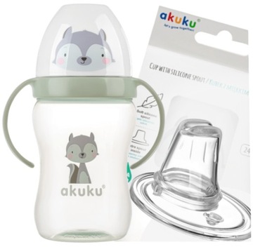KUBEK NIEKAPEK BIDON Z MIĘKKIM USTNIKIEM 6m+ 240ML