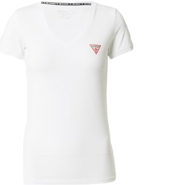 GUESS KOSZULKA DAMSKA T-SHIRT SS VN MINI TRIANGLE BIAŁA r.M