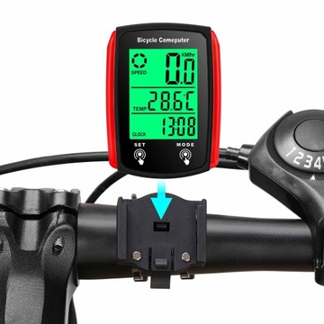LICZNIK ROWEROWY BEZPRZEWODOWY Lewer PRĘDKOŚCIOMIERZ DYSTANSOMIERZ LCD PRO