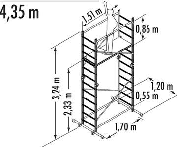 Rusztowanie i drabina w jednym Hailo + Gratis