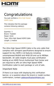 КАБЕЛЬ HDMI 2.1 PREMIUM ULTRA Высокоскоростной 8K 60 Гц 4k 120 Гц HQ 2 м