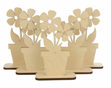 KWIATEK KWIATKI DREWNIANE DZIEŃ KOBIET 15CM 5SZT