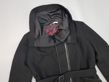 DESIGUAL damski czarny płaszcz zimowy wełna 44 XXL