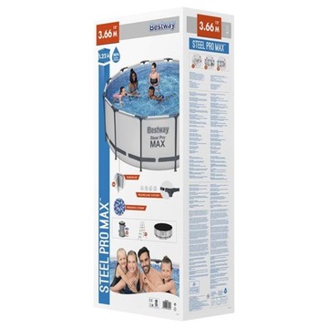 Каркас бассейна Bestway 366х122, фильтр-трап, покрытие