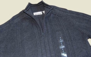 DKNY JEANS sweterek sweter golf szary półgolf XL