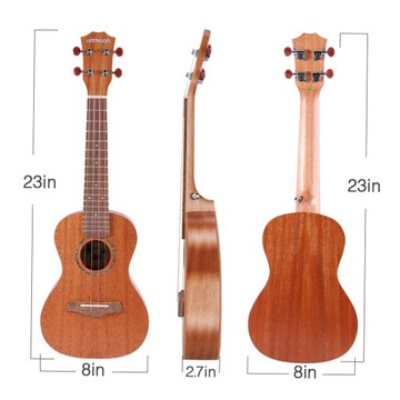 Комплект акустической гавайской гитары Ammoon 23 дюйма из красного дерева