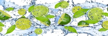 NAKLEJKI DO KUCHNI ŚCIANA limonki woda LAMINAT