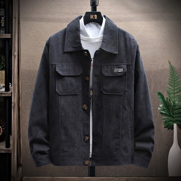 2023 Men's Casual Corduroy Jackets Male Soft Overc