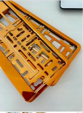 Рамка номерного знака металлизированный хром, разные цвета, 2 шт.