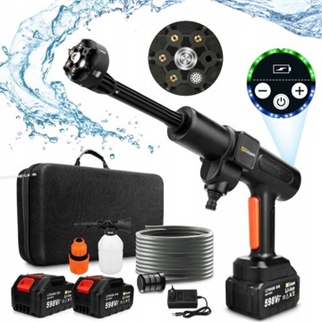 MYJKA CIŚNIENIOWA AKUMULATOROWA Mocna 3500W 21V 200 bar DYSZA 6w1 + 2 AKU