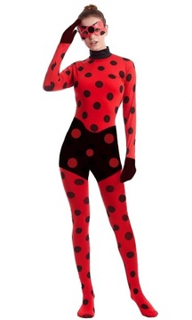 STRÓJ KOSTIUM BIEDRONKA COSPLAY LADYBUG KOMBINEZON PERUKA 164/170 S/M