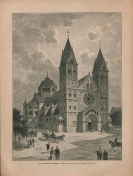 g04257 München. Die St. Bannokirche zu München. Drzeworyt z okolo 1890.