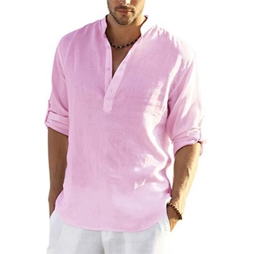 2022 New Men's Casual Blouse Cotton Linen Shirt Lo