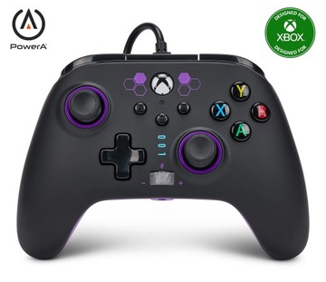 Pad PowerA Enhanced Purple Hex do Xbox Series X/S, Xbox One, PC Przewodowy