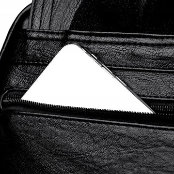 Женский кожаный рюкзак для школы, работы в городе, ЧЕРНЫЙ ВМЕСТИМОСТЬ