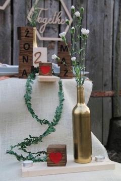 МУЖ ЖЕНА украшение, кубики в деревенском стиле, стол, свадьба