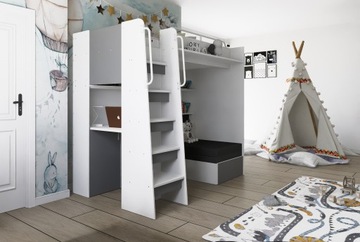 JSM7 двухъярусная кровать с диваном и письменным столом, розовый коврик