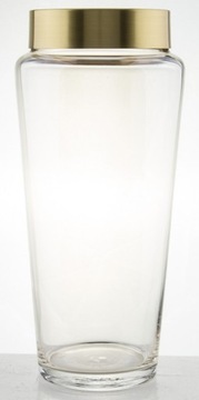 Элегантная стеклянная ваза, прозрачная, золото, 30 см.