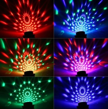 ДИСКО-СВЕТОДИОДНЫЙ ШАР RGB ПРОЕКТОР ДИСКО-ЛАЗЕРНЫЙ ПОЛЕТ + ДИСТАНЦИОННОЕ УПРАВЛЕНИЕ ДЛЯ ВЕЧЕРИНКИ
