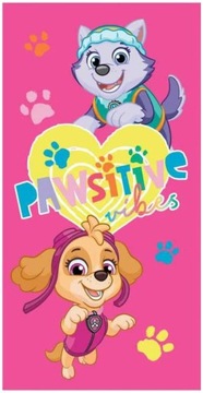 Ręcznik plażowy dziewczęcy Psi Patrol - PAWsitive vibes