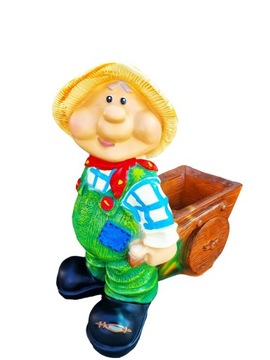 FIGURKA OGRODOWA - STRACH / SKRZAT Z TACZKĄ
