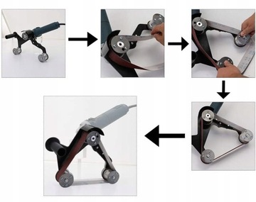 ЛЕНТОЧНО-ШЛИФОВАЛЬНАЯ И ПОЛИРОВАЛЬНАЯ МАШИНА ДЛЯ ТРУБ, ПРОФИЛЕЙ ПОРУЧЕНЕЙ, ЛЕНТОЧНО-ШЛИФОВАЛЬНАЯ МАШИНА, НАСАДКА
