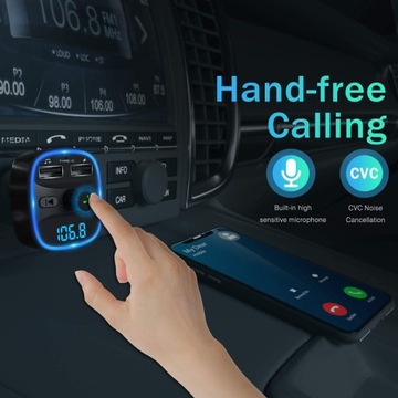 FM-передатчик с Bluetooth 5.0, мини-разъемом USB-A/USB-C PD/QC/PPS