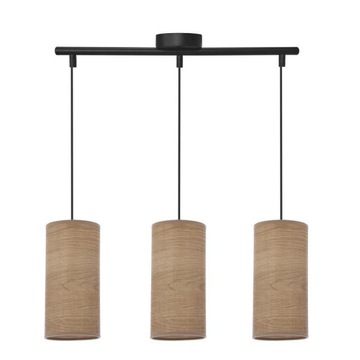 Ballo lampa wisząca czarny 3x60 e27 abażur orzecho