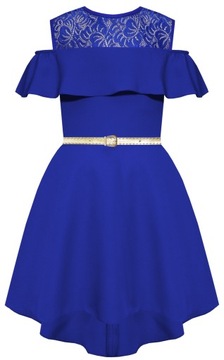 Elegancka wizytowa SUKIENKA uroczystości KOMUNIA DRUHNA ŚLUB r 140 3876