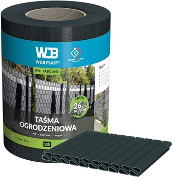 TAŚMA OGRODZENIOWA ANTRACYT 19x50 OSŁONA NA OGRODZENIE PANELOWE PŁOT GRAFIT