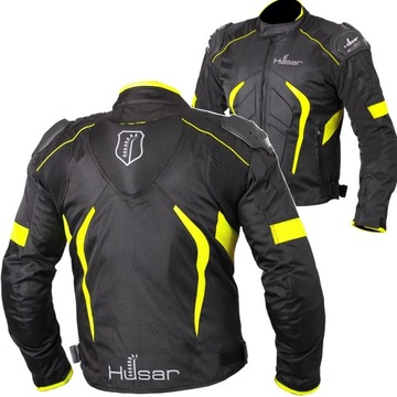 HUSAR RAPID GP FLUO мужская текстильная мотокуртка с горбинкой