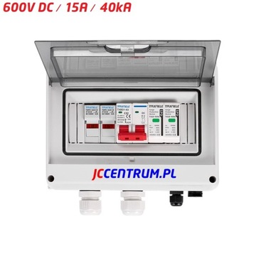 Rozdzielnica PV 1 String Fotowoltaika 600V DC / 15A / 40kA / IP65
