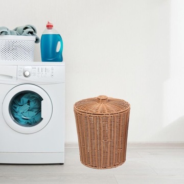 Корзины для хранения Корзина с крышкой Плетеная корзина для мусора для унитаза 23,5x28,5 см