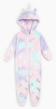 Q3851 DZIEWCZĘCY PIŻAMA ONESIE KOMBINEZON UNICORN FOIL STUDIO 5/6 LAT