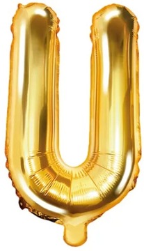 BALON FOLIOWY ZŁOTY LITERA U 1 18 50 URODZINY 35cm