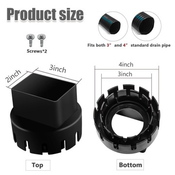 Adapter rury spustowej uniwersalny do rur krajobrazowych