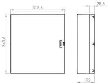 ЭЛЕКТРИЧЕСКАЯ КОРОБКА НАВЕРХНЕГО МОНТАЖА 2x12 24 МОДУЛЯ С УРОВНЕМ