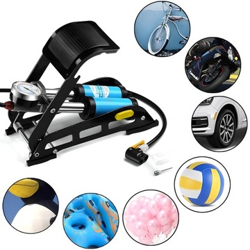 МОЩНЫЙ ДВУХПОРШНЕВОЙ НОЖНОЙ НАСОС ДЛЯ АВТОМОБИЛЯ И ВЕЛОСИПЕДА